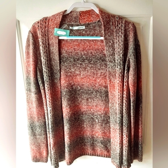 Maurices Open Front Cardigan Peach/Gray Size M NWT - Picture 7 of 9